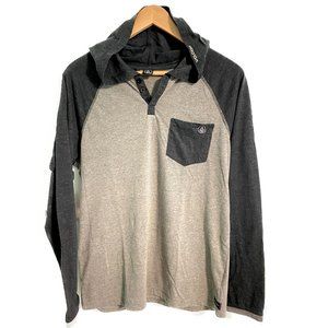 VOLCOM 3/4 Length Sleeve Hooded Shirt